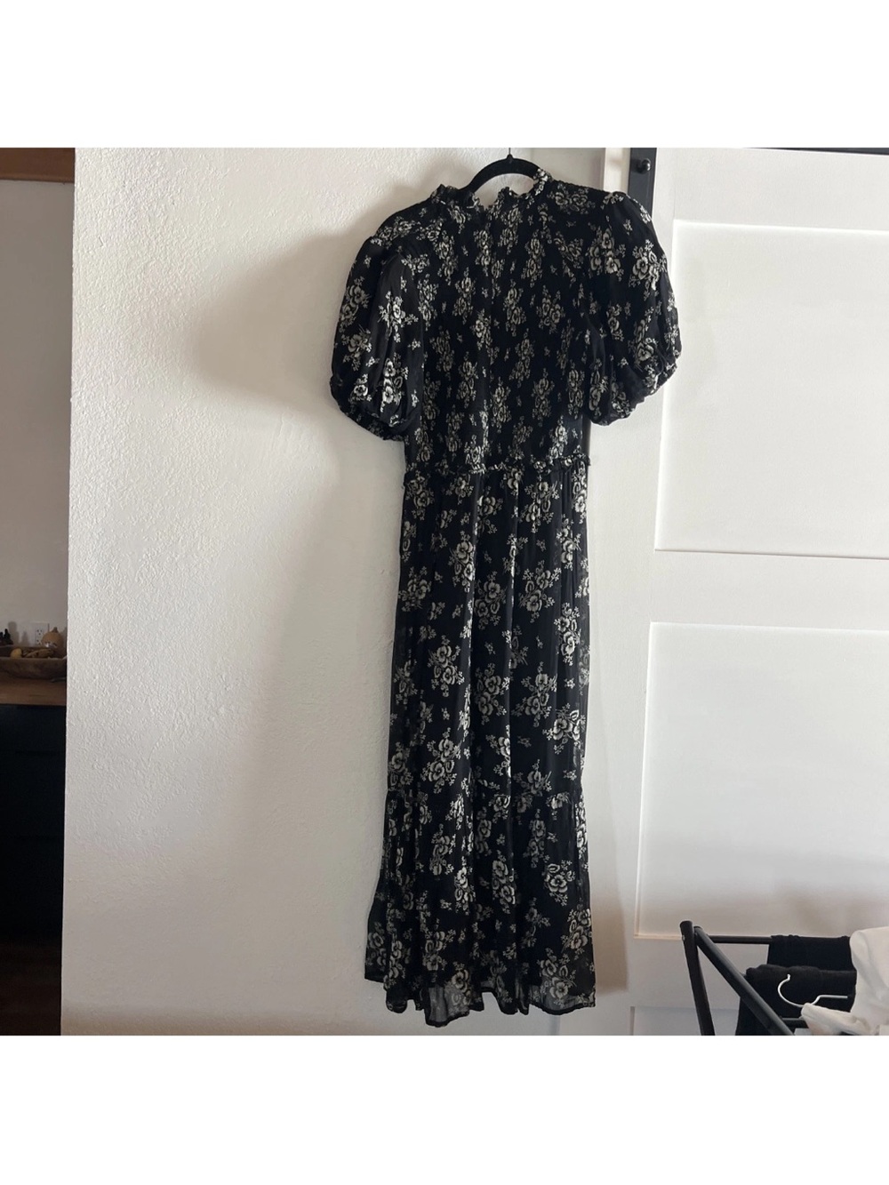 Sea New York Black Maxi Dress with Cream Floral Print